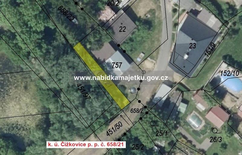 Čížkovice, pozemek p. p. č. 658/21 o výměře 70 m2, aukce č. EAS/ULT/092/2026