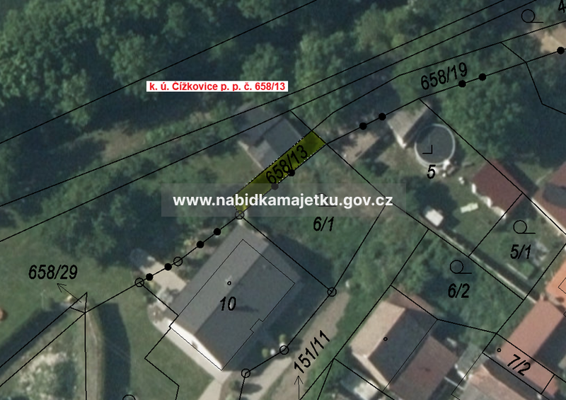 Čížkovice, pozemek p. p. č. 658/13 o výměře 29 m2, aukce č. EAS/ULT/113/2026