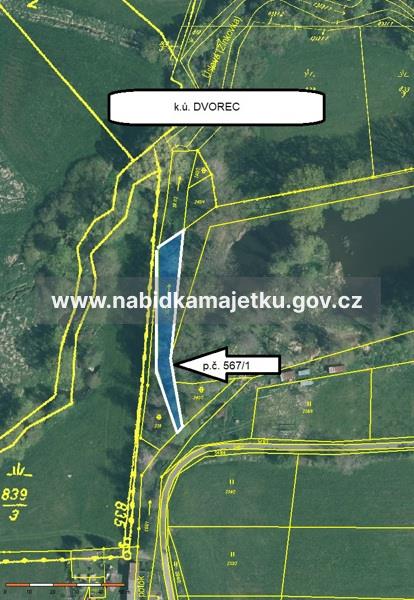 Dvorec - p.č. 567/1 vodní plocha, koryto vodního toku přirozené nebo upravené