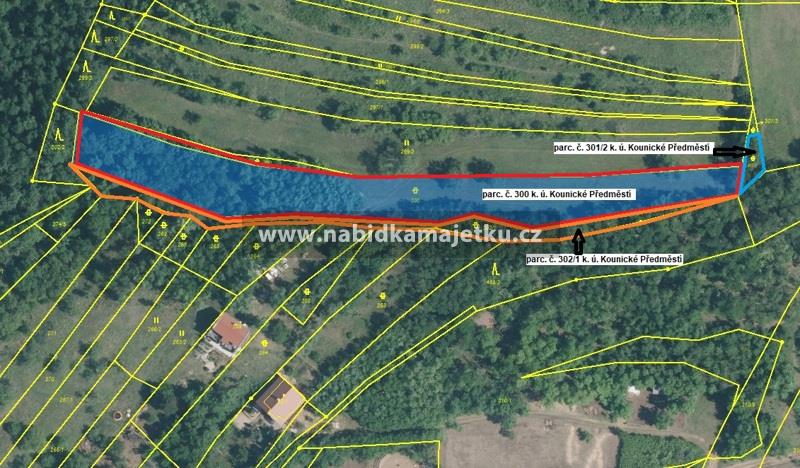 Podíl o vel. id 1/2 na pozemcích parc. č. 300, 301/2 a 302/1 v k. ú. Kounické Předměstí, obec Ivančice