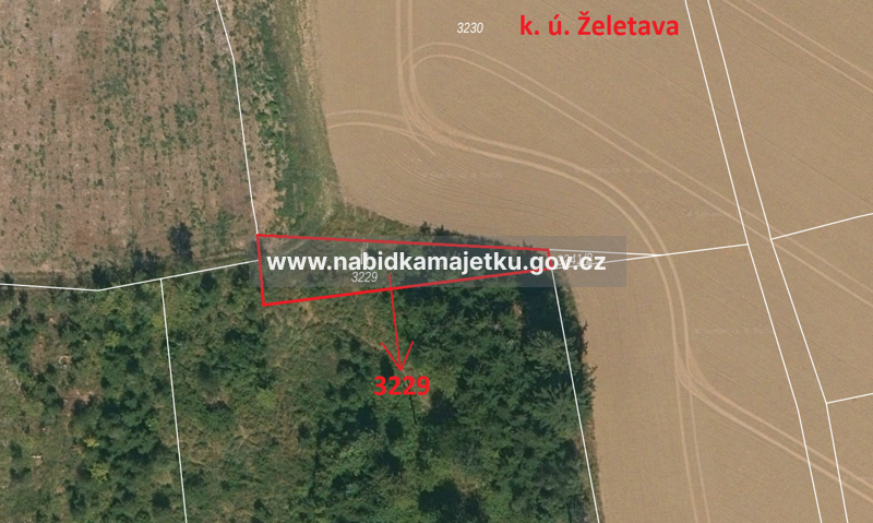 Želetava - podíl o velikosti id. 1/2 na pozemku pozemková parcela číslo 3229
