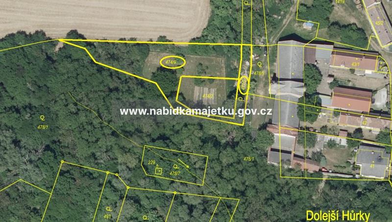 k.ú. Dolejší Hůrky p.p.č. 474/9 a 477/2 o celkové výměře 1.316m2